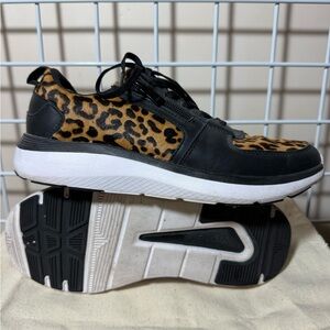 Vionic Black and Leopard Print Sneakers